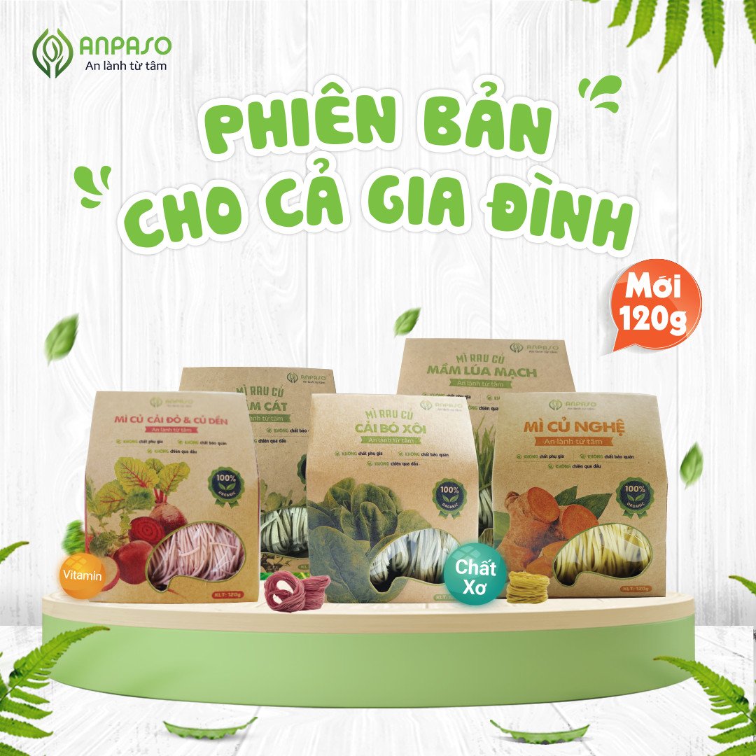 Mì Rau Cải Bó Xôi Organic 120g